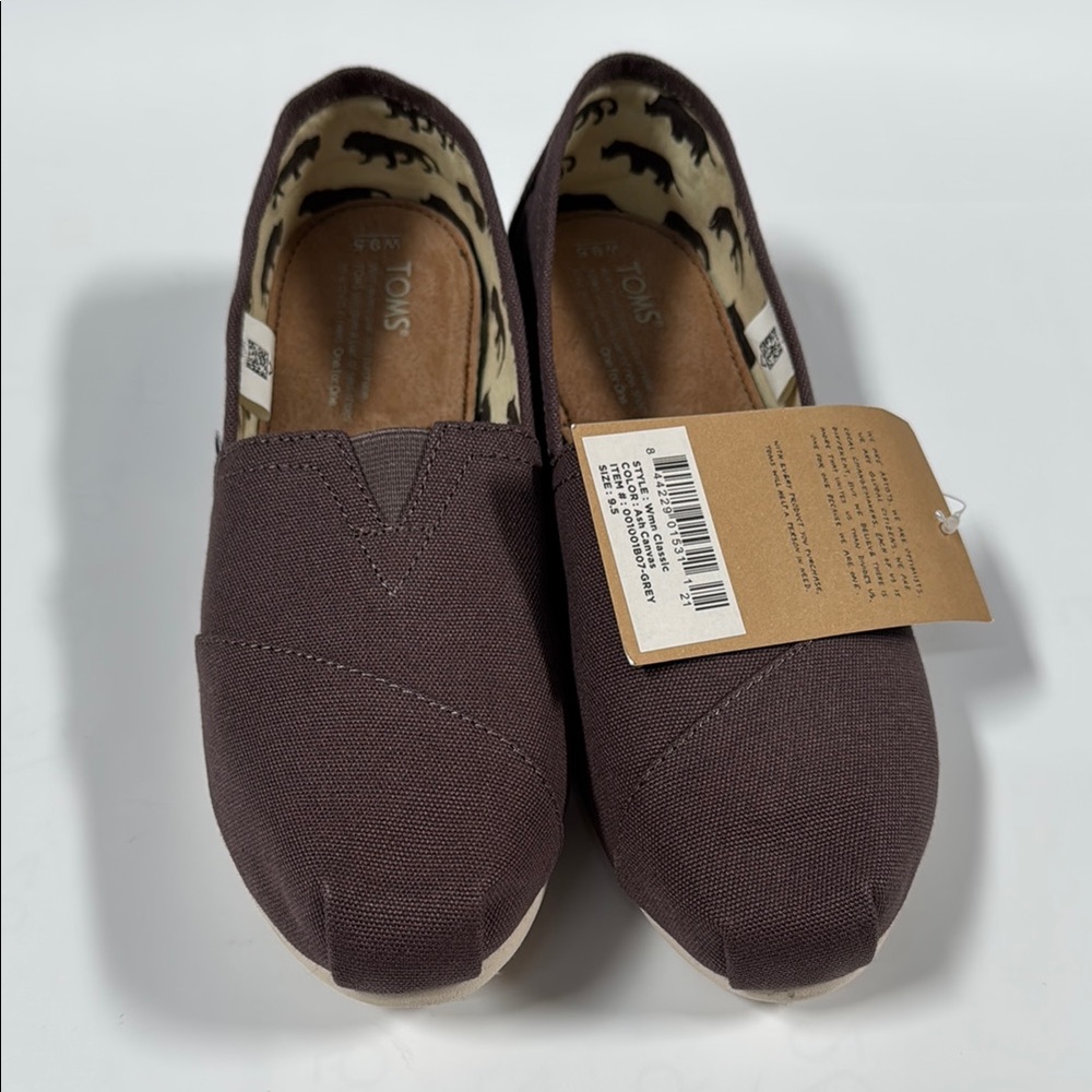 TOMS Classic Canvas Slip-Ons in ash